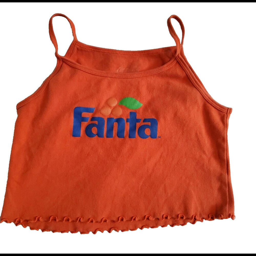 Coca Cola Fanta Orange Tank Crop Top Ladies Small